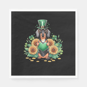 Dackel Dog Kleeblatt St. Patrick's Day Saint Pad Serviette