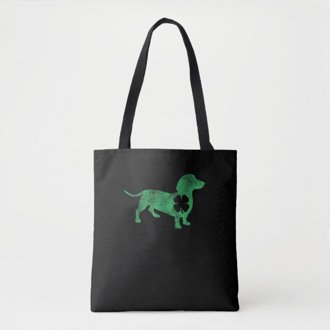Dackel Dog Kleeblatt St. Patrick's Day Saint Pad Tasche (Vorderseite)