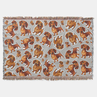 Dackel Dog Muster Fleece Blanket Decke