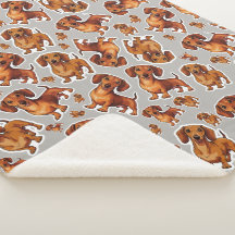 Dackel Dog Muster Sherpa Blanket