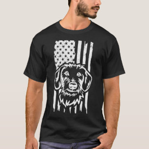 Dackel Dog Niedlich US-Fahne patriotischer Hund T-Shirt