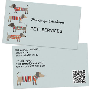 Dackel Dog Pet Services QR-Code Visitenkarte