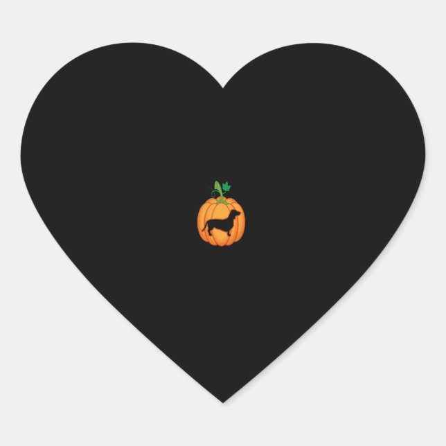 Dackel Dog Pumpkin Halloween Kostüme Dackel Herz-Aufkleber (Vorderseite)