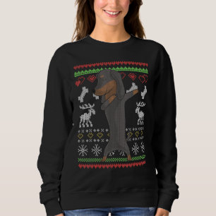 Dackel Dog Santa Claus Ugly Weihnachtsmuster X Sweatshirt