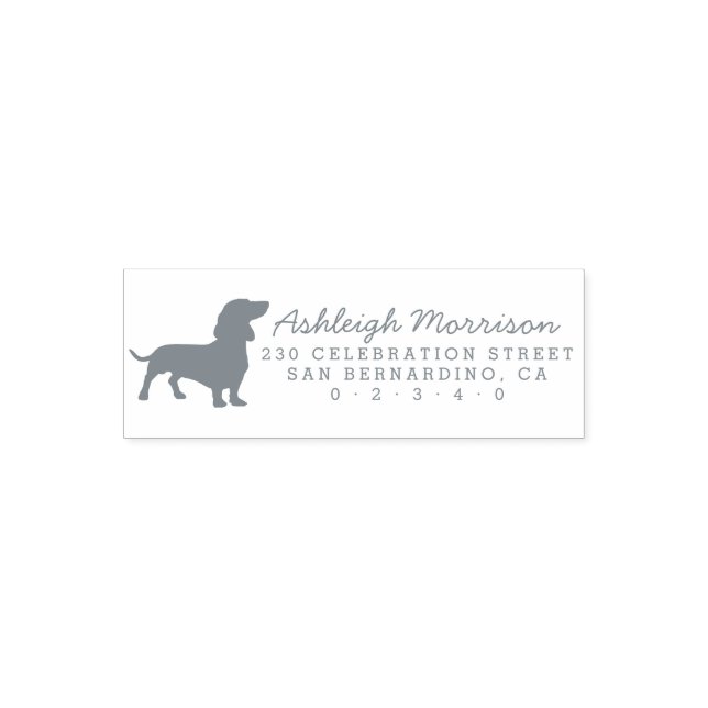 Dackel Dog Silhouette Benutzerdefinierte Rücksende Permastempel (Design)