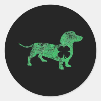 Dackel Dog St. Patrick's Day Saint Paddy's Runder Aufkleber