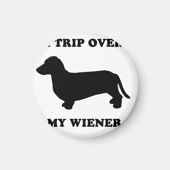 DACKEL DOG T-SHIRTS - "Ich reise über meine Dackel Magnet (Vorne)