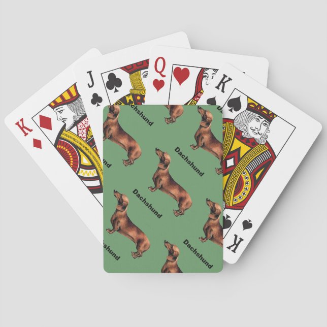 Dackel Dog Tiled - Kartenspielen Spielkarten (Rückseite)