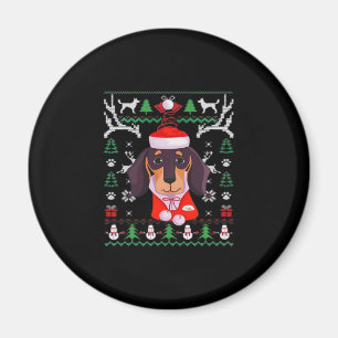 Dackel Dog Ugly Weihnachten Klassischer T - Shirt Magnet