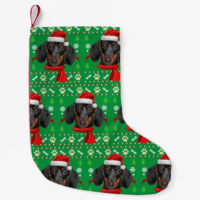 Dackel Dog Ugly Weihnachten Kleiner Weihnachtsstrumpf (Vorderseite)