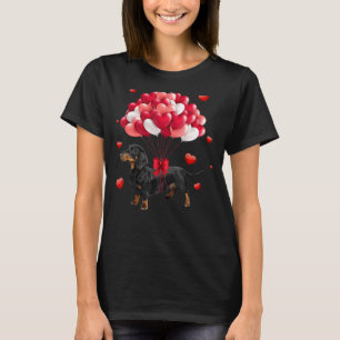 Dackel Dog Valentine Ballon Shirt, Dackel D T-Shirt