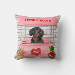 Dackel Dog Valentine's Day Kissing Booth Kissen
