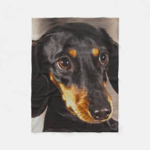 Dackel Dog Wasser Farbe Öl Malerei Art Fleecedecke