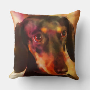 Dackel Dog Wasserfarbenmalerei Art Kissen