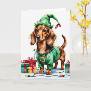Dackel Dog Weihnachtsgrüßen Karte