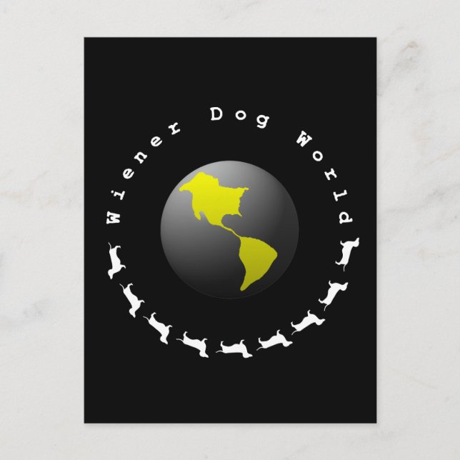 Dackel Dog World Graphic Postkarte (Vorderseite)
