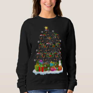 Dackel Dog Xmas Tree Lighting Santa Dackel C Sweatshirt