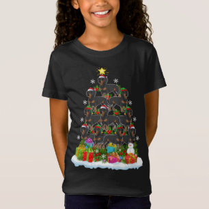 Dackel Dog Xmas Tree Lighting Santa Dackel C T-Shirt