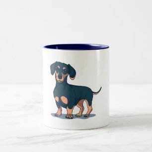 DACKEL DOG ZWEIFARBIGE TASSE