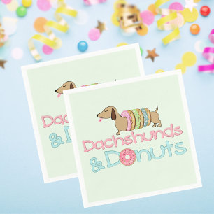 Dackel & Donuts Geburtstagsdusche Party Serviette