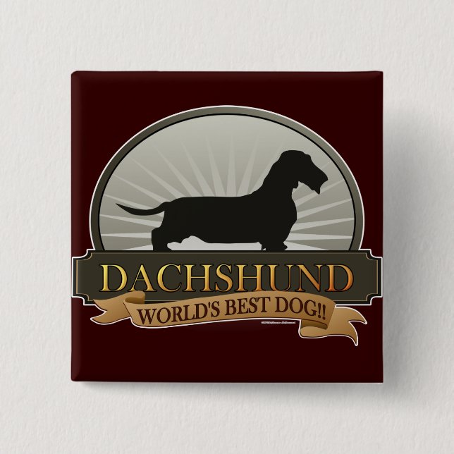 Dackel [Draht-haarig] Button (Vorderseite)