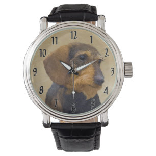 Dackel (Drahthaar) Malerei Original Dog Art Armbanduhr