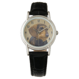 Dackel (Drahthaar) Malerei Original Dog Art Armbanduhr
