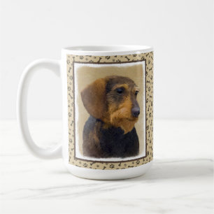 Dackel (Drahthaar) Malerei Original Dog Art Kaffeetasse