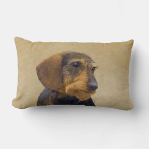Dackel (Drahthaar) Malerei Original Dog Art Lendenkissen