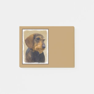 Dackel (Drahthaar) Malerei Original Dog Art Post-it Klebezettel