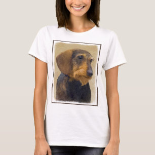 Dackel (Drahthaar) Malerei Original Dog Art T-Shirt