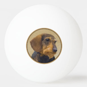 Dackel (Drahthaar) Malerei Original Dog Art Tischtennisball