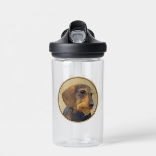 Dackel (Drahthaar) Malerei Original Dog Art Trinkflasche