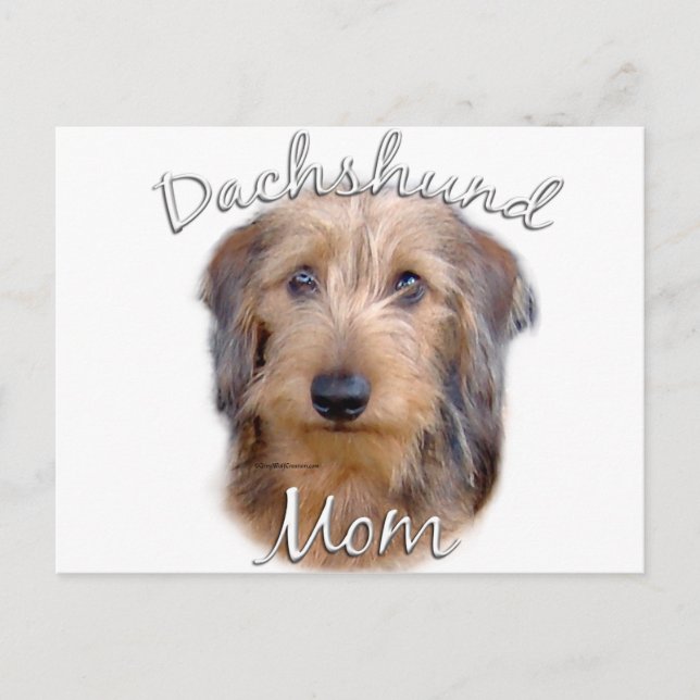 Dackel (Drahthaar) Mama 2 Postkarte (Vorderseite)
