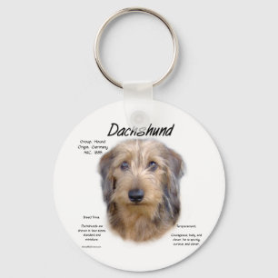 Dackel (Drahthaarterrier) Historisches Design Schlüsselanhänger