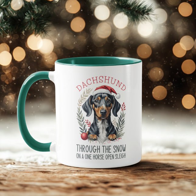 Dackel durch den Schnee-Dackel Weihnachtskaffee Tasse (Von Creator hochgeladen)