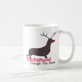 Dackel durch den Schnee Kaffeetasse