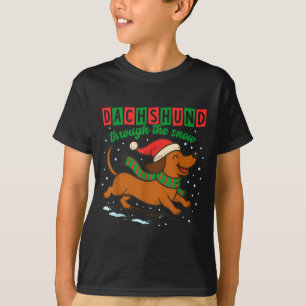Dackel durch den Schnee Lustiges Weihnachten Wiene T-Shirt