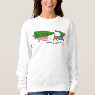 Dackel durch den Schnee Süßer Weihnachts Hund Sweatshirt