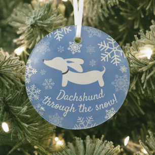Dackel durch den Schnee Weihnachtsbaum Ornament Aus Glas