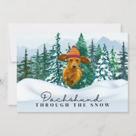 Dackel durch den Schnee Weihnachtslustigen Hund Feiertagskarte