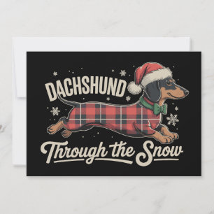 Dackel durch den Schneehund Weihnachten Kariert