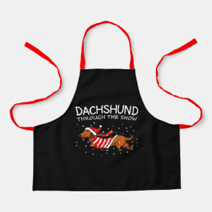 Dackel durch den schneewitzigen Hund Weihnachten Schürze