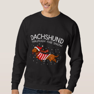 Dackel durch den schneewitzigen Hund Weihnachten Sweatshirt