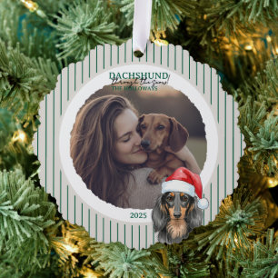 Dackel durch den Weihnachtsfeiertag Ornament Karte