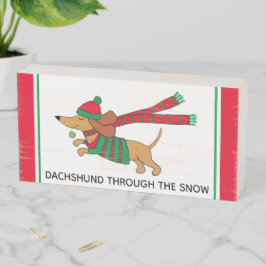 Dackel durch die Schneeschuhschachtel Holzkisten Schild