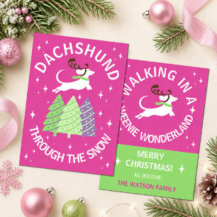 Dackel durch die Weihnachtskarte des Schnees Einladung