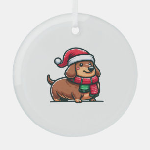 Dackel Elegance Weihnachtsvorfreude Klassisch Ornament Aus Glas