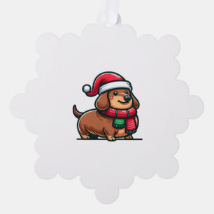 Dackel Elegance Weihnachtsvorfreude Klassisch Ornament Karte