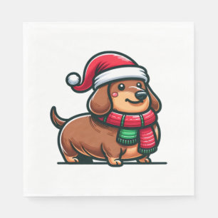 Dackel Elegance Weihnachtsvorfreude Klassisch Serviette